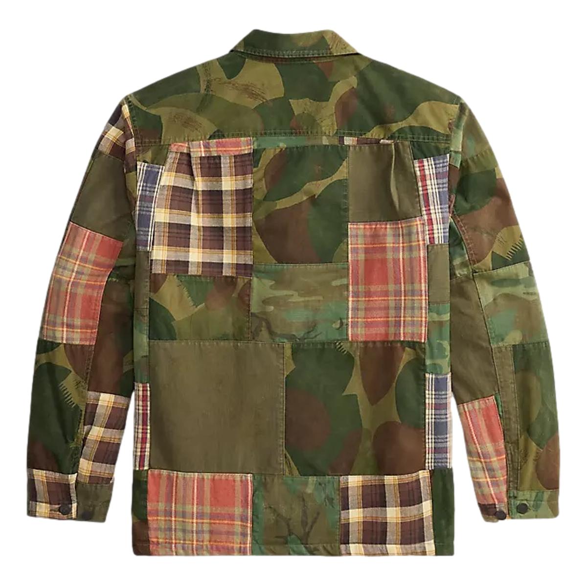 Camo Plaid Patchwork Jacket - outerwear