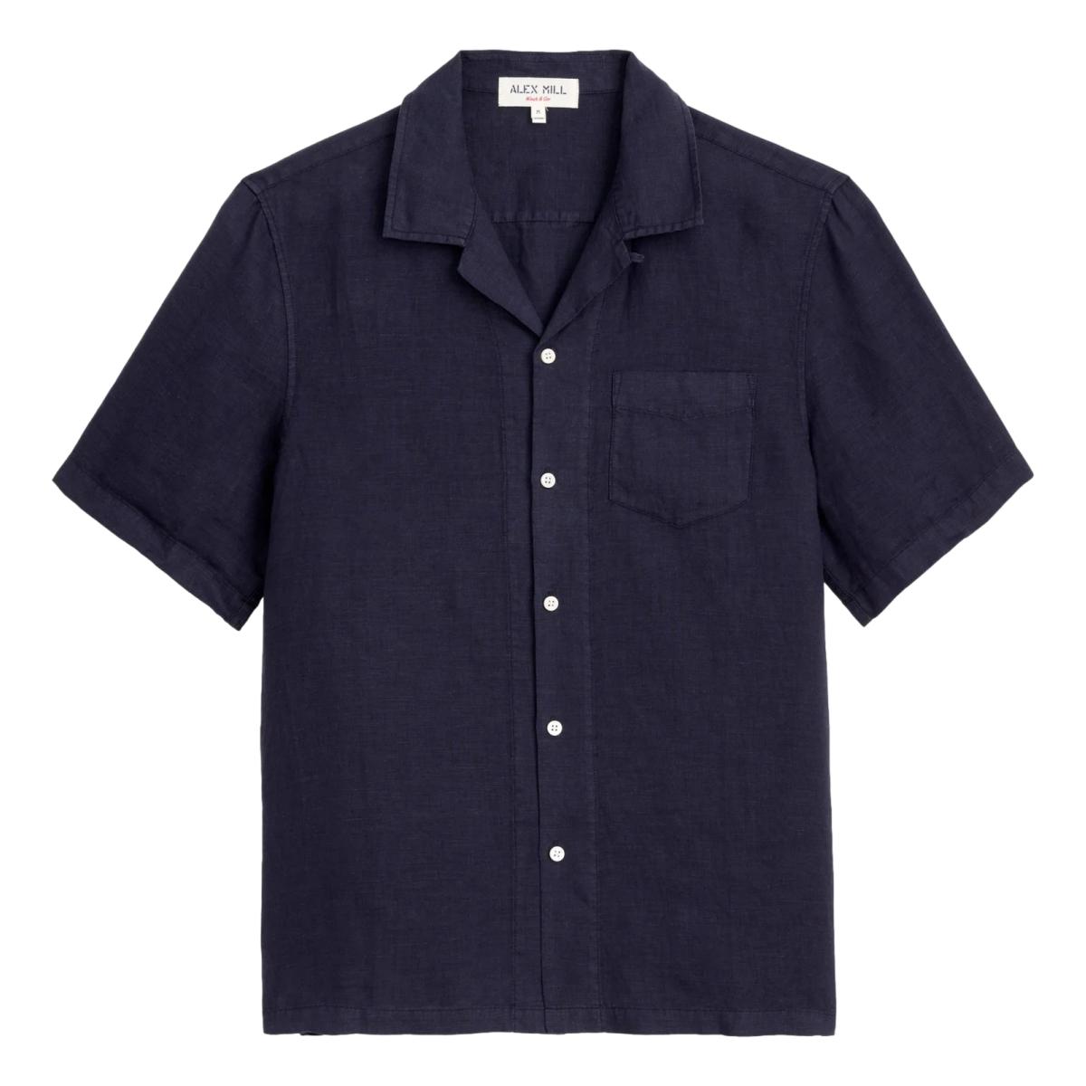 Camp Shirt Linen Dark Navy - Shirt