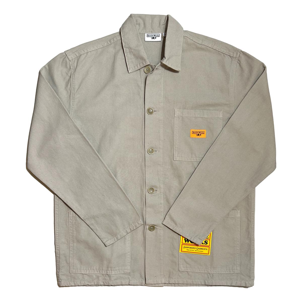 Canvas Coverall Jacket Stone - Chore Coat