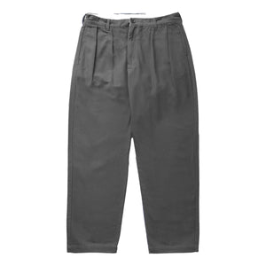 Canvas Part Timer Pant Grey - Pleated Pant