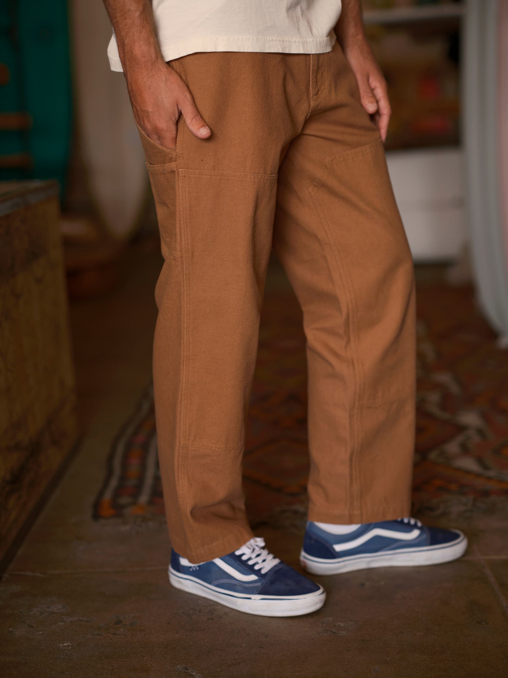 Canvas Work Pants: Almond