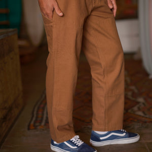Canvas Work Pants: Almond
