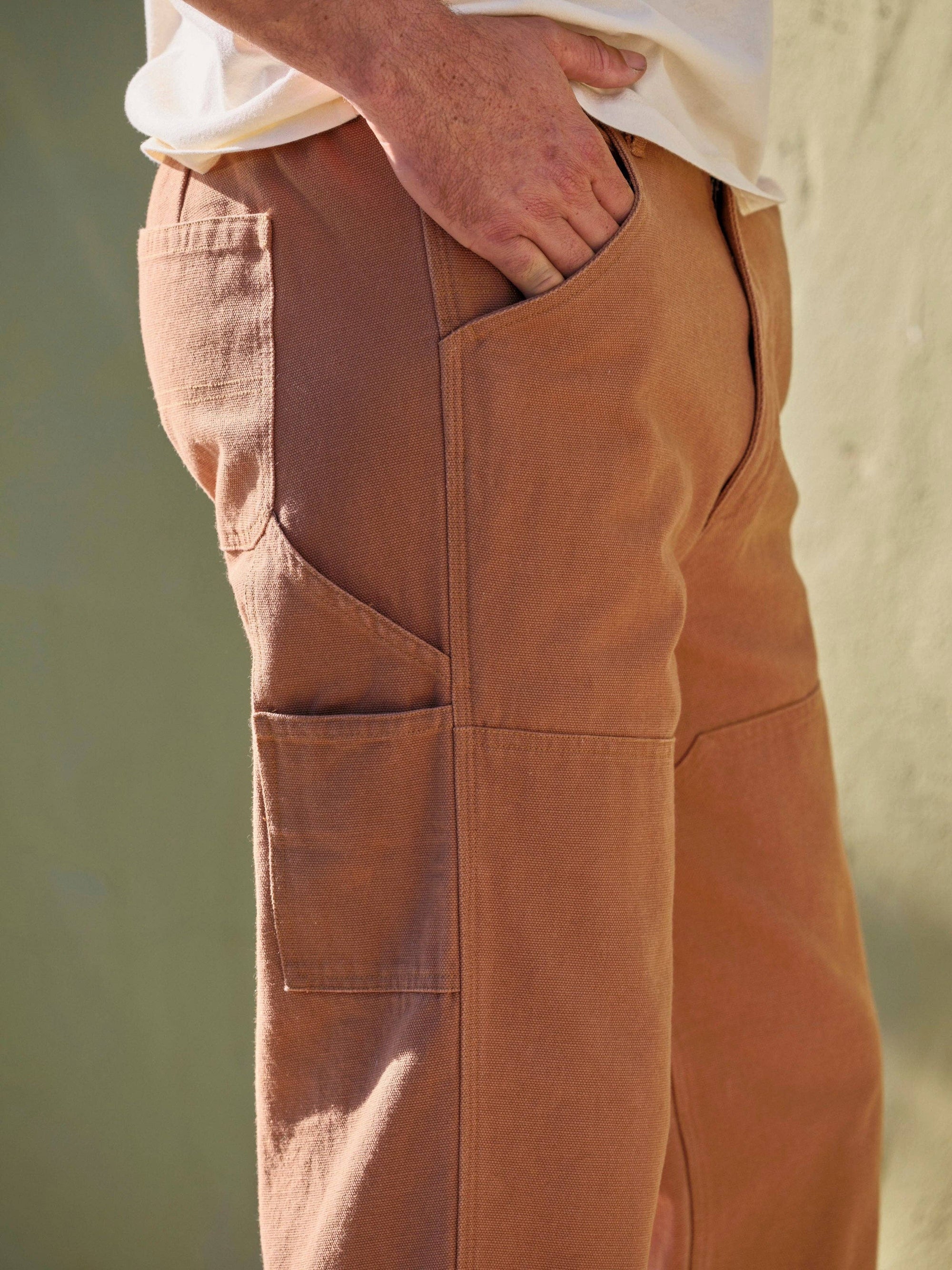 Canvas Work Pants: Almond