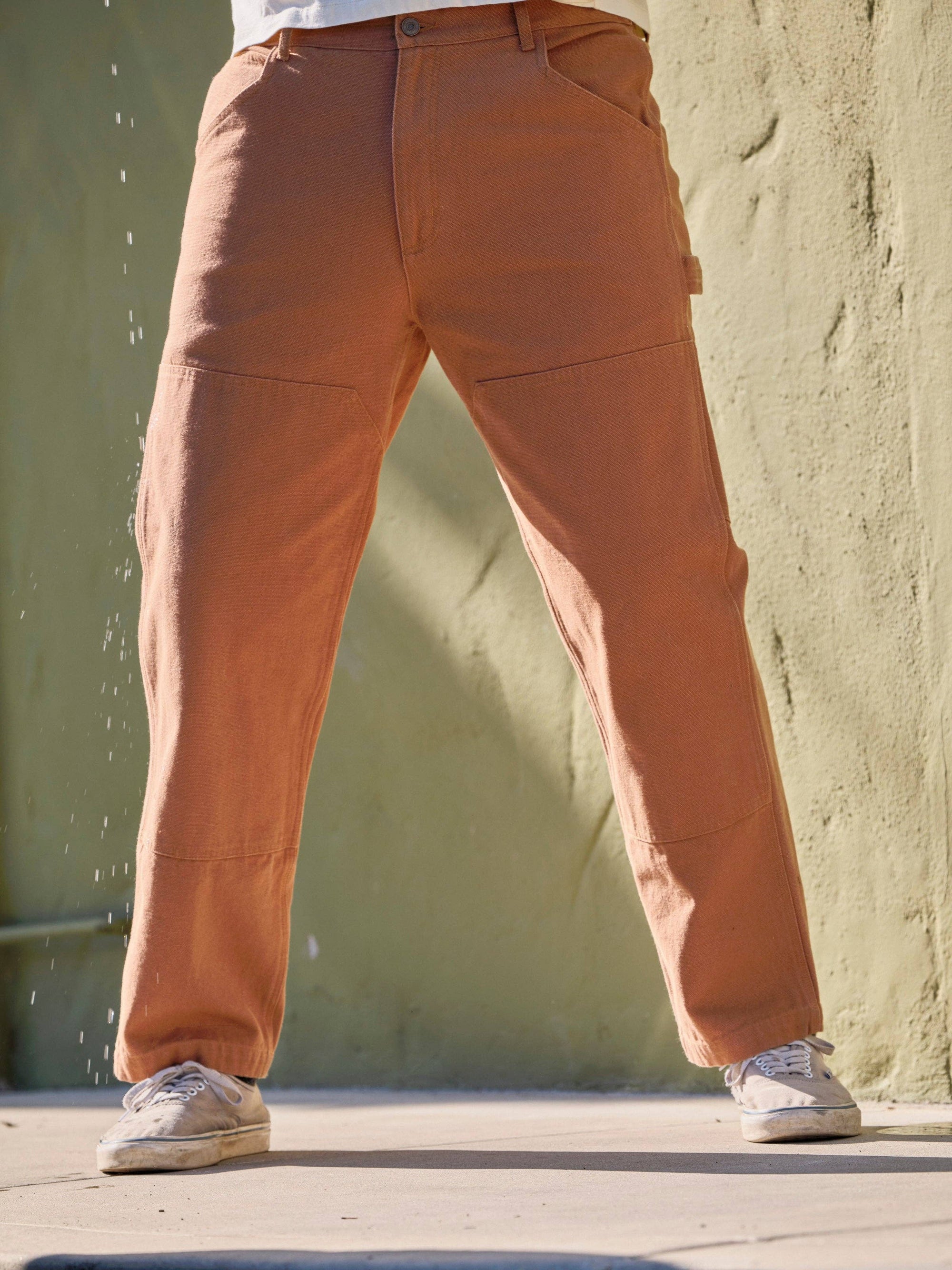 Canvas Work Pants: Almond