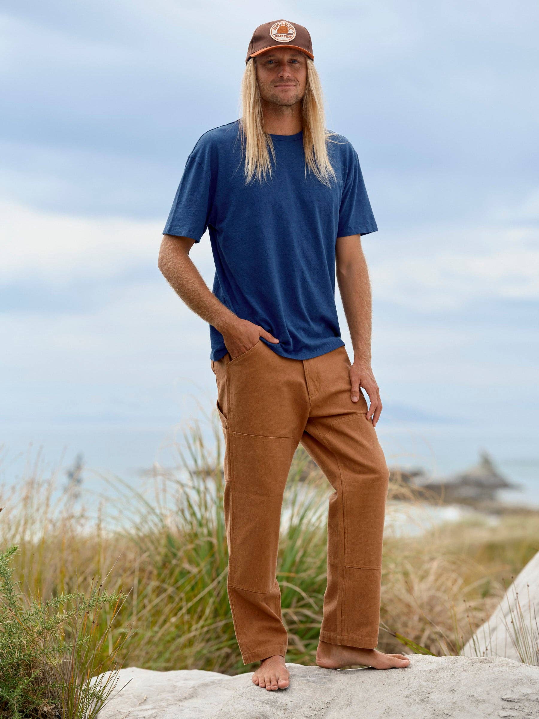 Canvas Work Pants: Almond