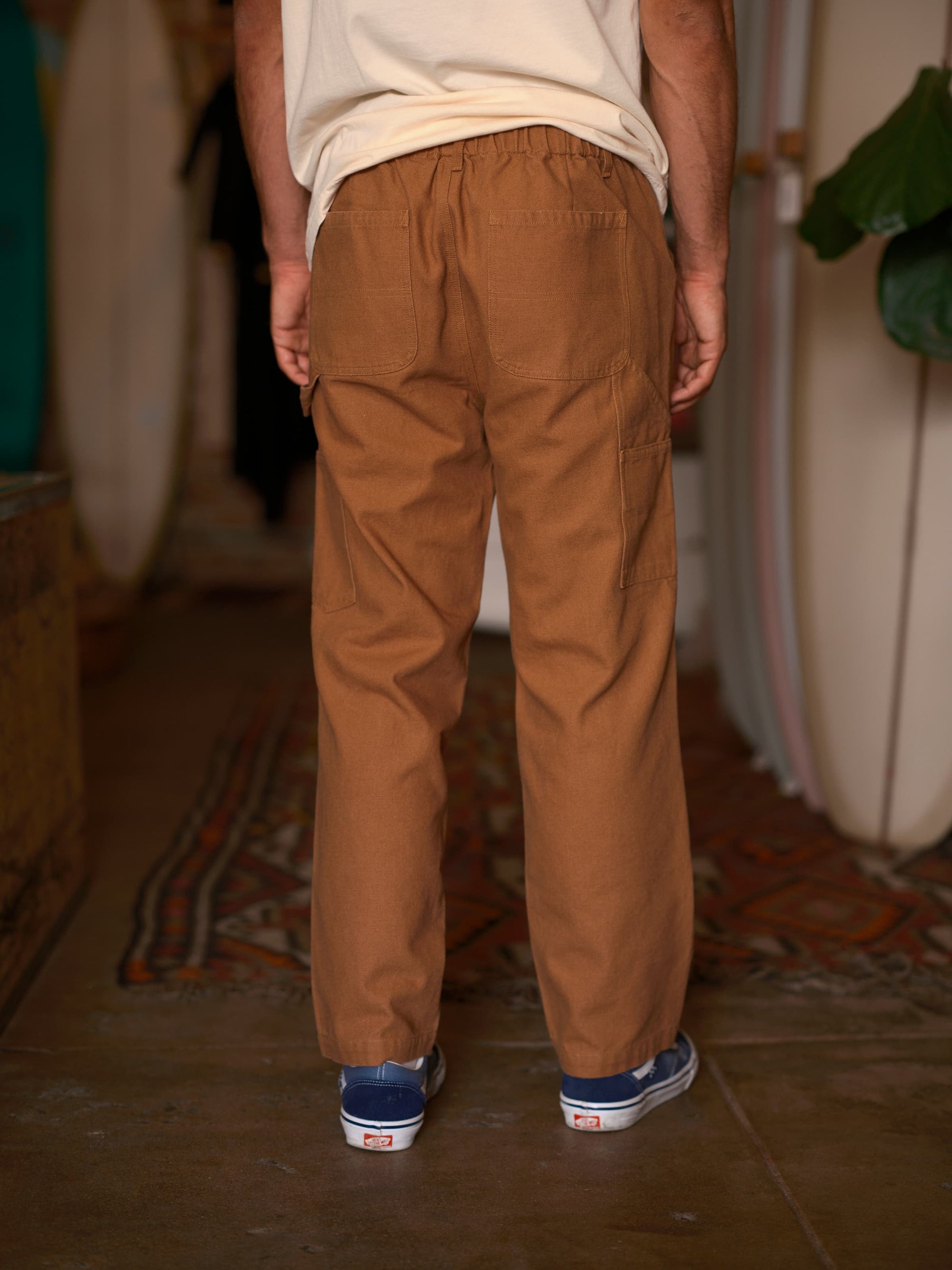 Canvas Work Pants: Almond