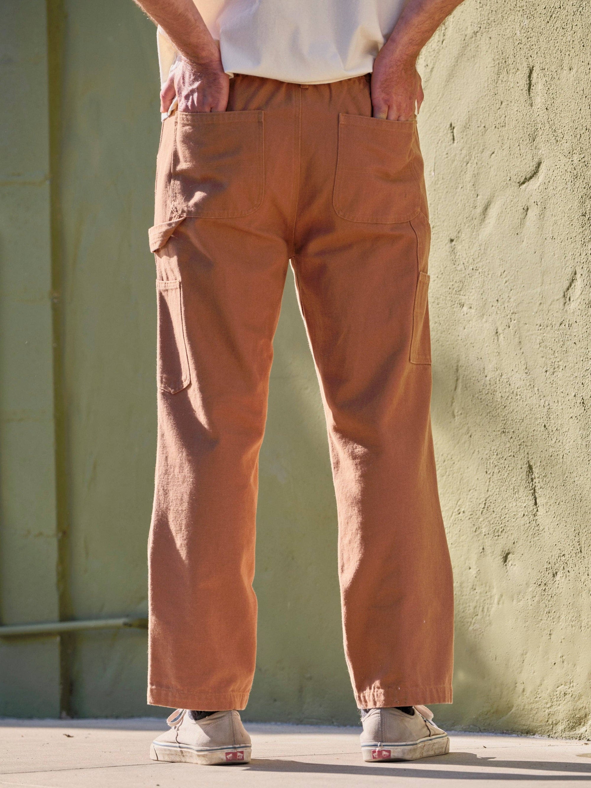 Canvas Work Pants: Almond