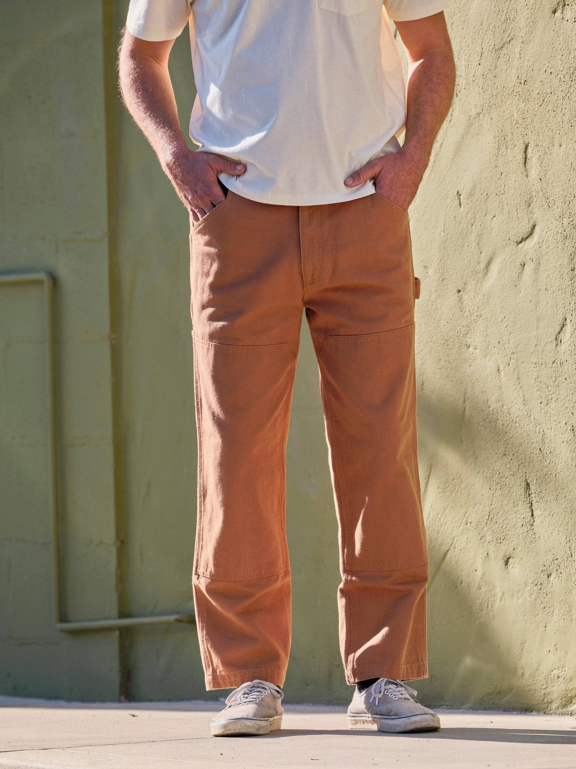 Canvas Work Pants: Almond