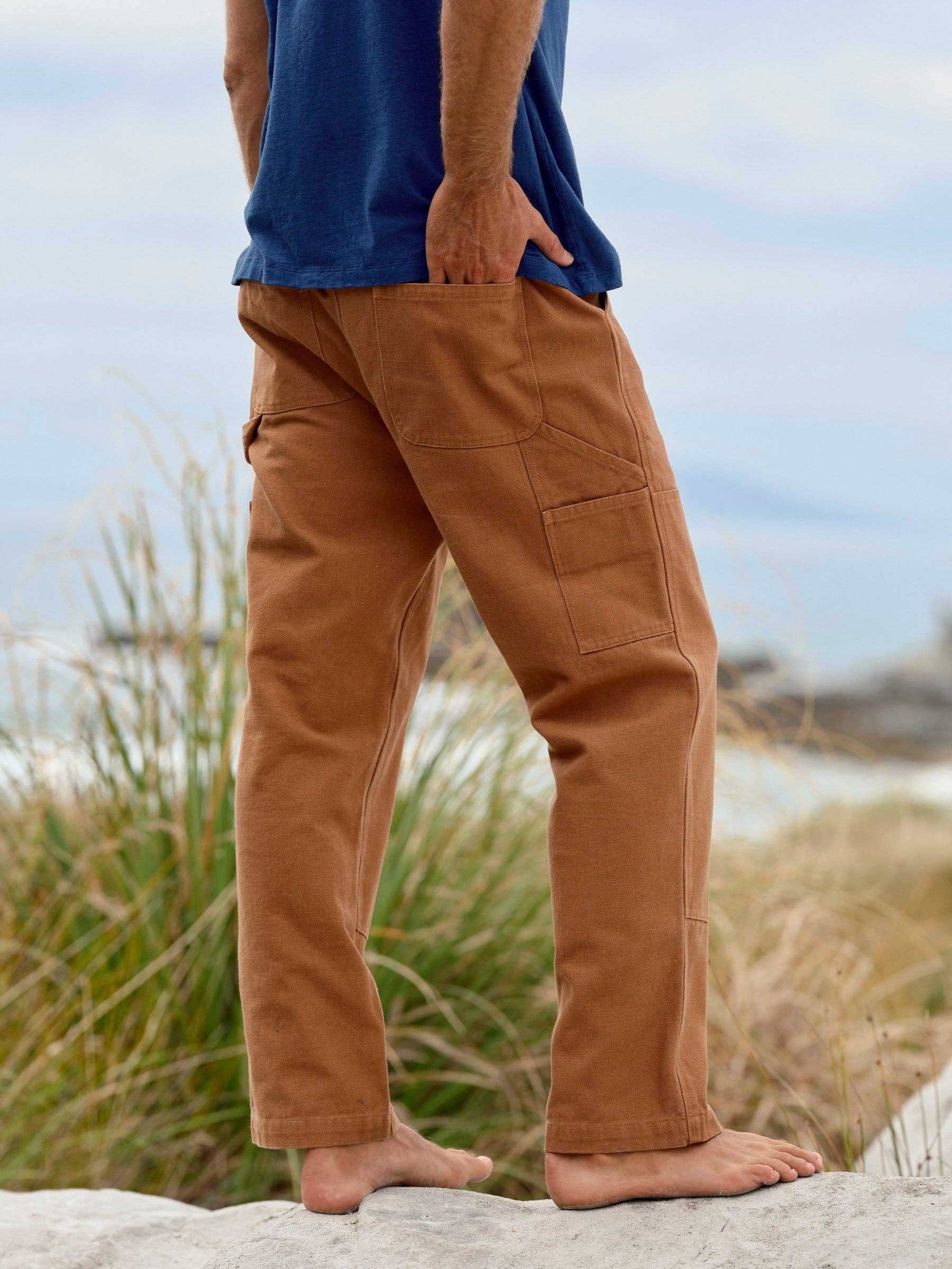 Canvas Work Pants: Almond