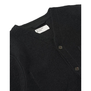 Cardigan Black Wool Fleece - Cardigan
