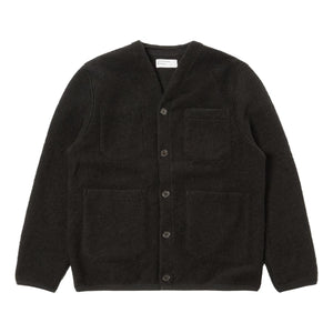 Cardigan Black Wool Fleece - Cardigan