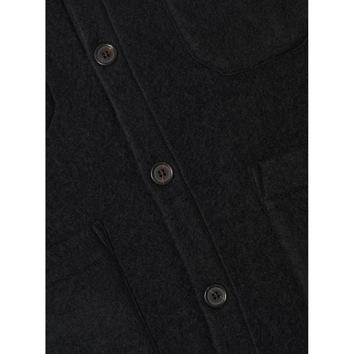Cardigan Black Wool Fleece - Cardigan