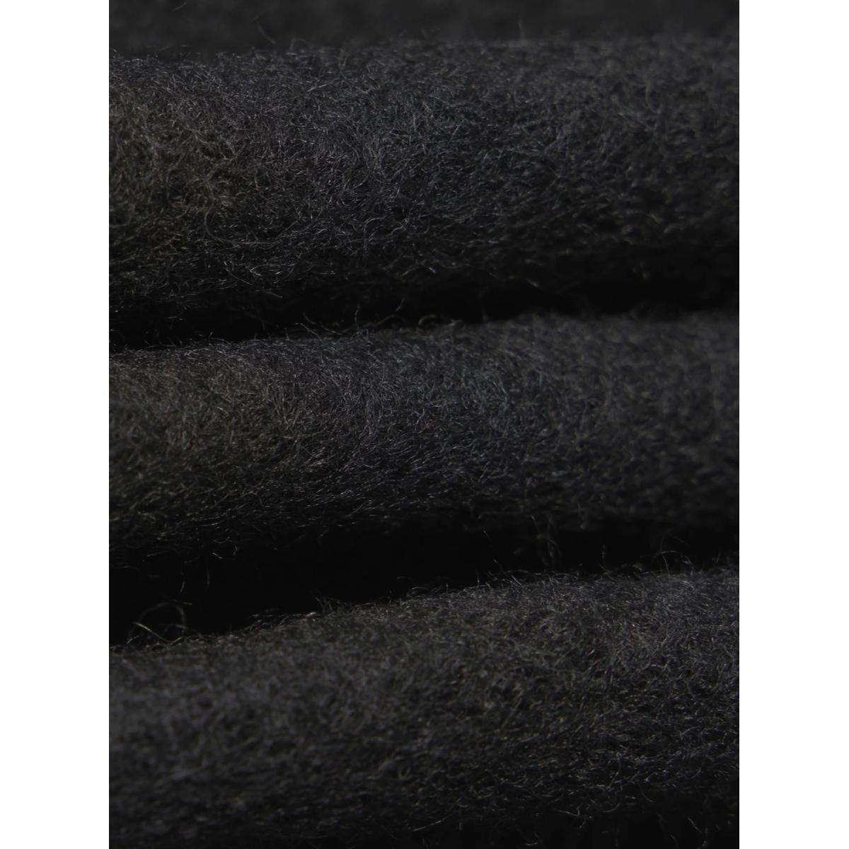 Cardigan Black Wool Fleece - Cardigan