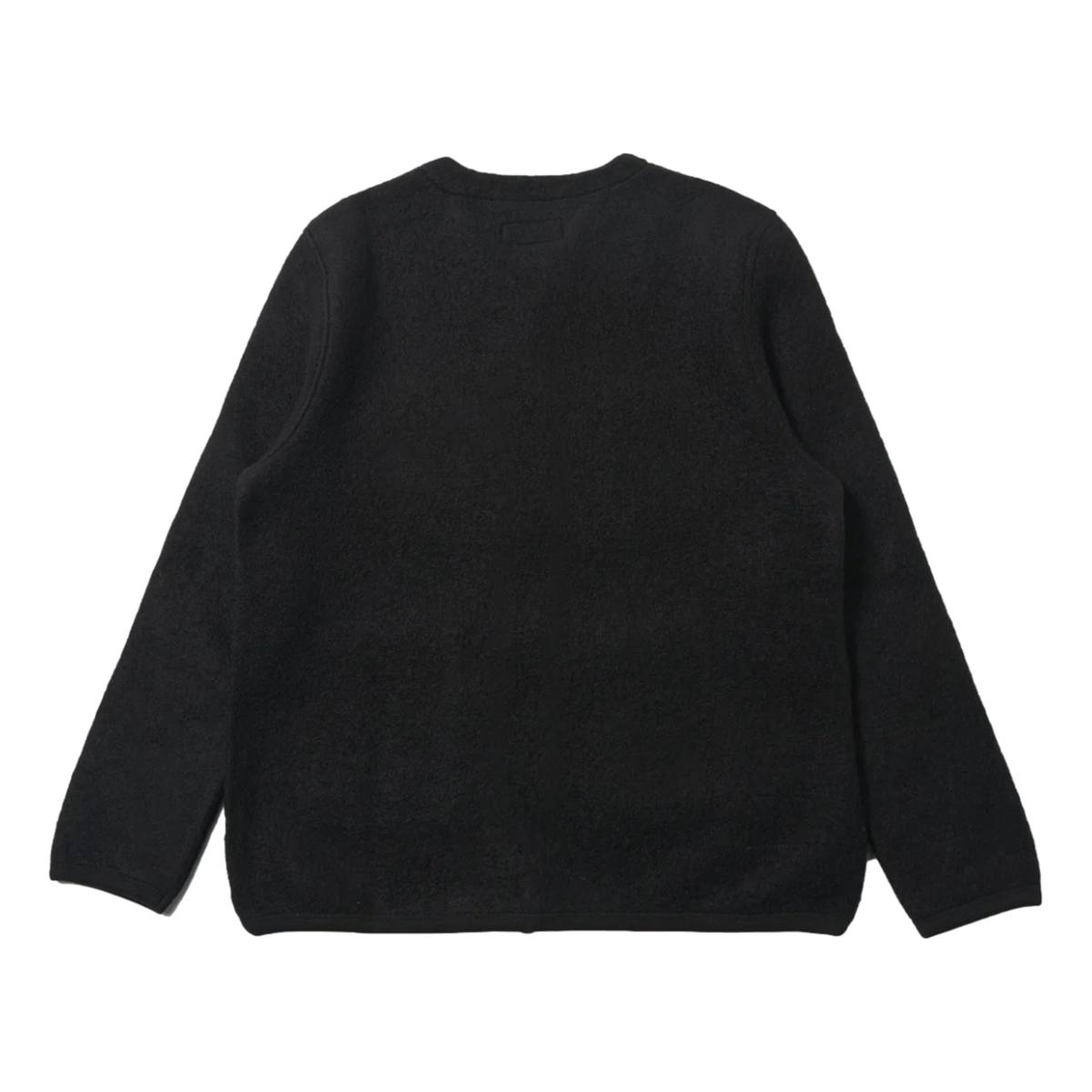 Cardigan Black Wool Fleece - Cardigan