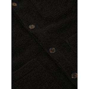 Cardigan Black Wool Fleece - Cardigan