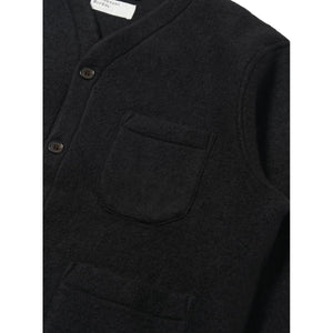 Cardigan Black Wool Fleece - Cardigan