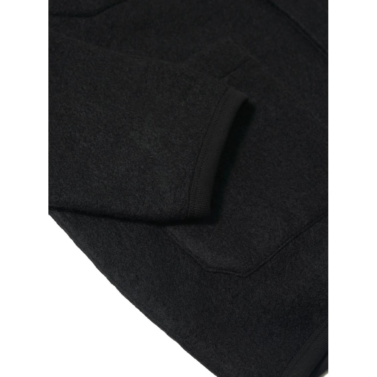Cardigan Black Wool Fleece - Cardigan