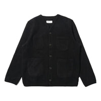 Cardigan Black Wool Fleece - Cardigan