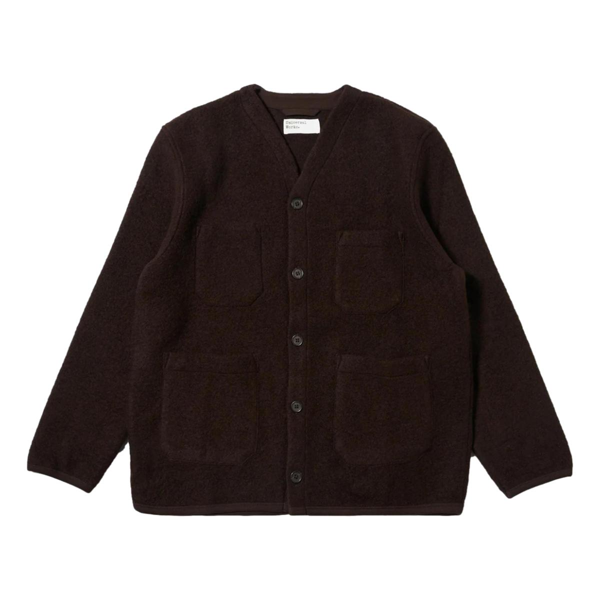 Cardigan Brown Wool Fleece - Cardigan