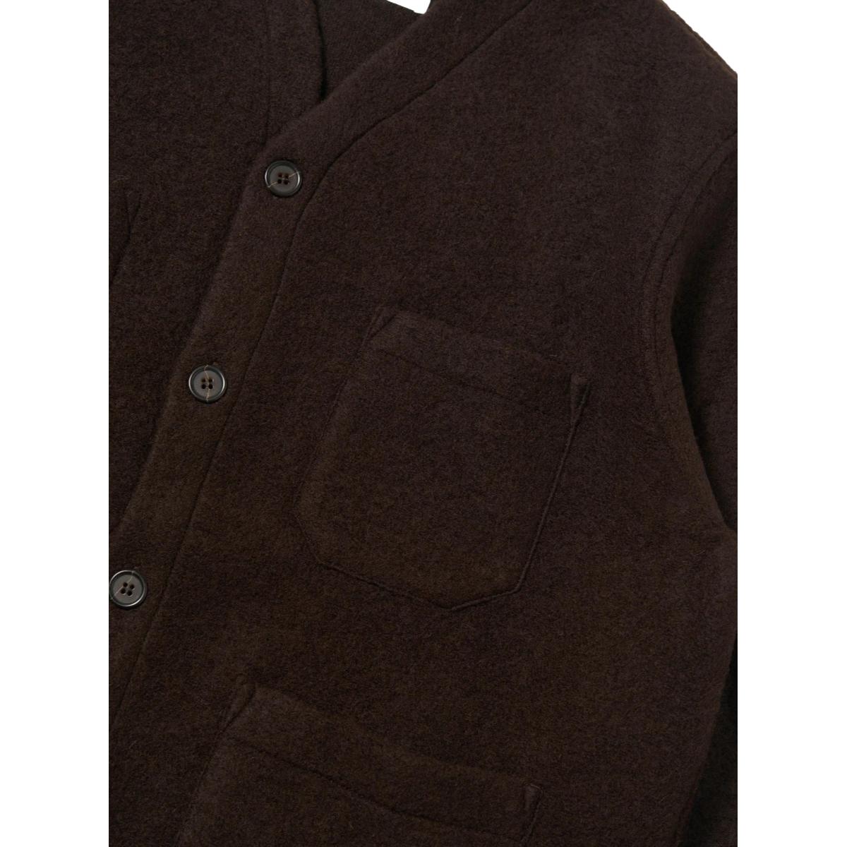 Cardigan Brown Wool Fleece - Cardigan