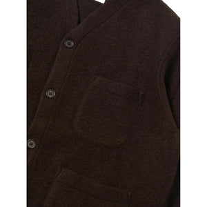 Cardigan Brown Wool Fleece - Cardigan