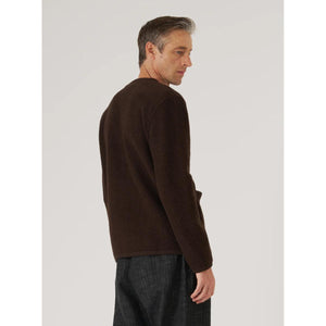 Cardigan Brown Wool Fleece - Cardigan