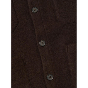 Cardigan Brown Wool Fleece - Cardigan