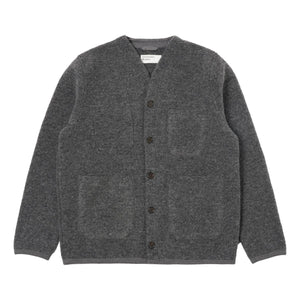 Cardigan Grey Marl Wool Fleece - Cardigan