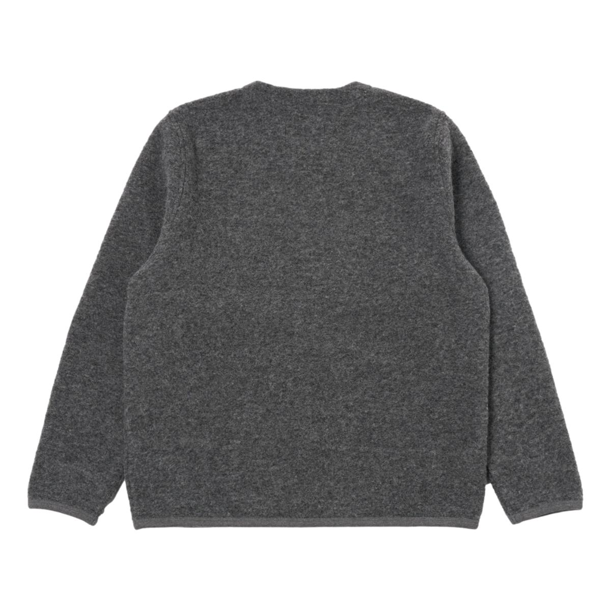 Cardigan Grey Marl Wool Fleece - Cardigan