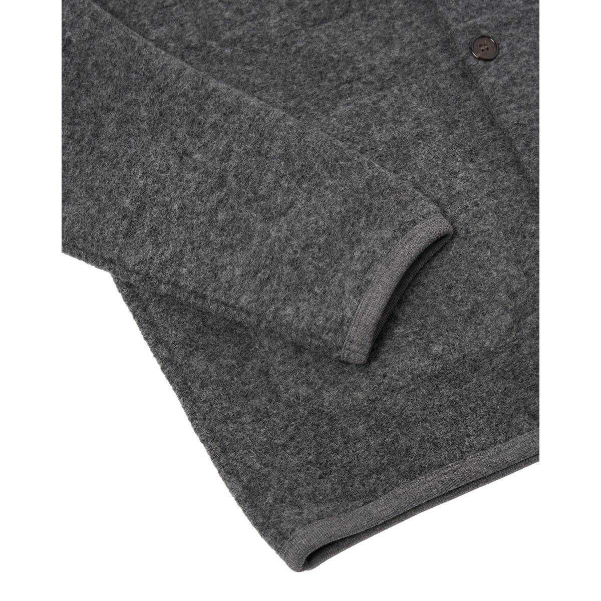 Cardigan Grey Marl Wool Fleece - Cardigan