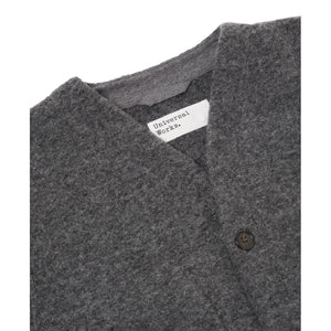 Cardigan Grey Marl Wool Fleece - Cardigan