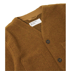 Cardigan Mustard Wool Fleece - Cardigan