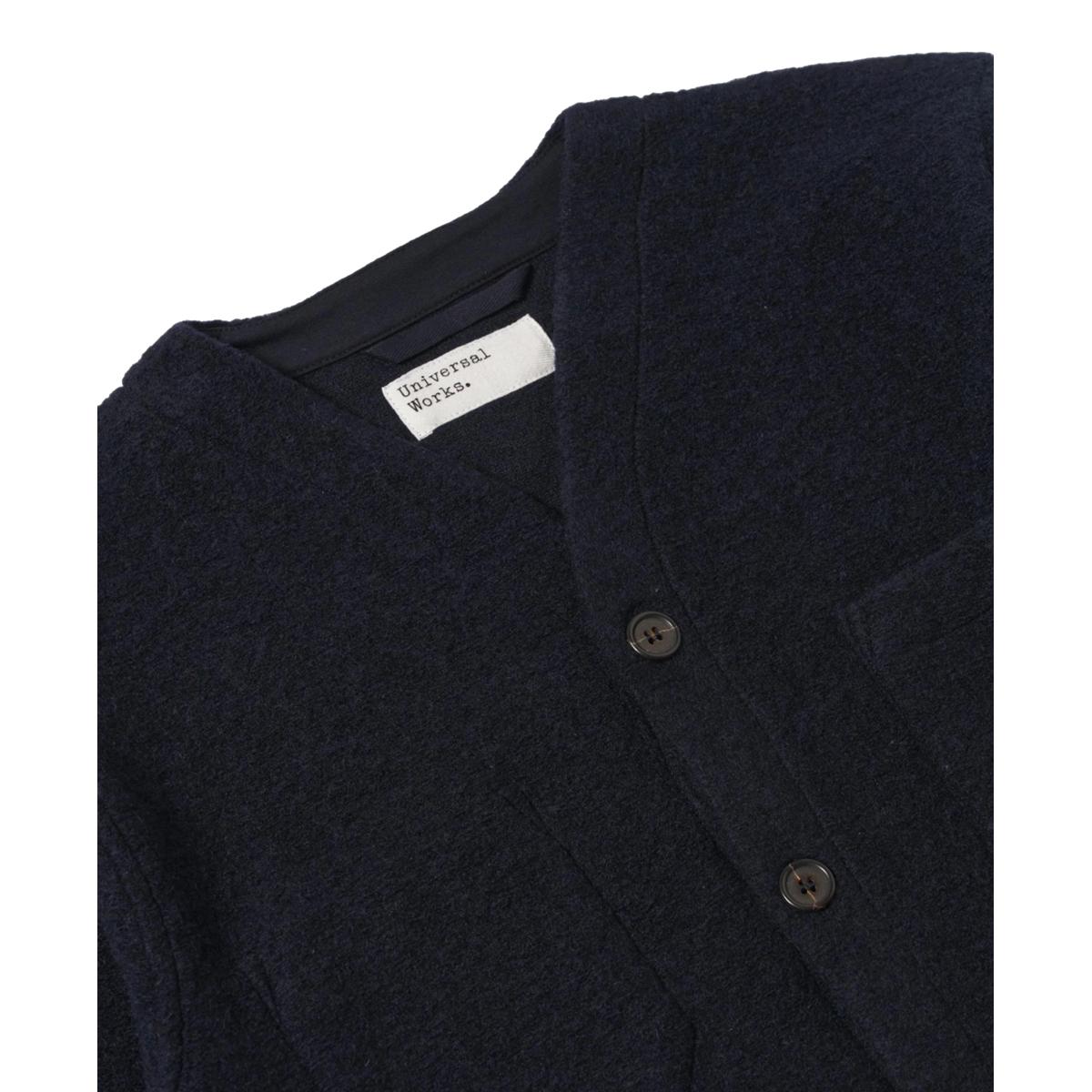 Cardigan Navy Wool Fleece Cardigan