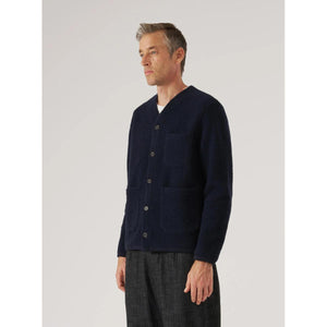 Cardigan Navy Wool Fleece Cardigan
