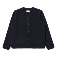 Cardigan Navy Wool Fleece Cardigan