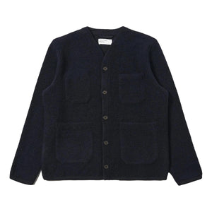 Cardigan Navy Wool Fleece Cardigan