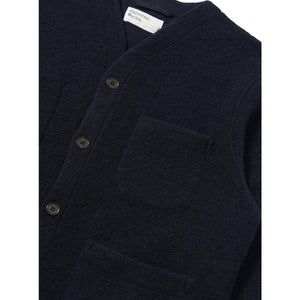 Cardigan Navy Wool Fleece Cardigan