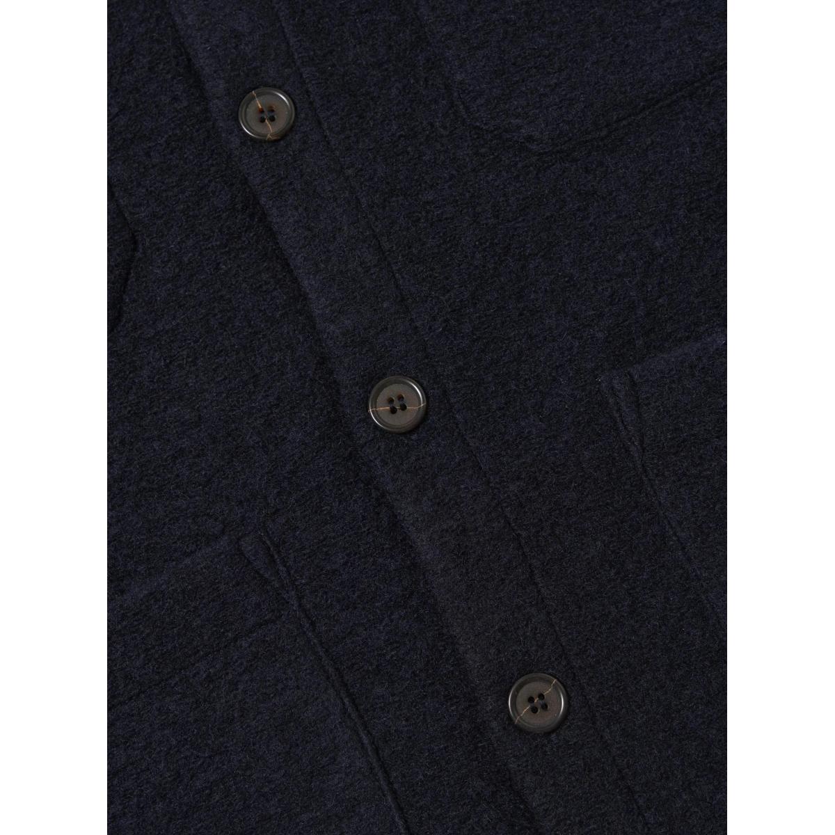 Cardigan Navy Wool Fleece Cardigan