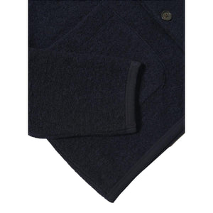 Cardigan Navy Wool Fleece Cardigan