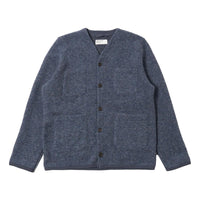 Cardigan Slate Blue Wool Fleece Cardigan