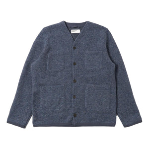 Cardigan Slate Blue Wool Fleece Cardigan