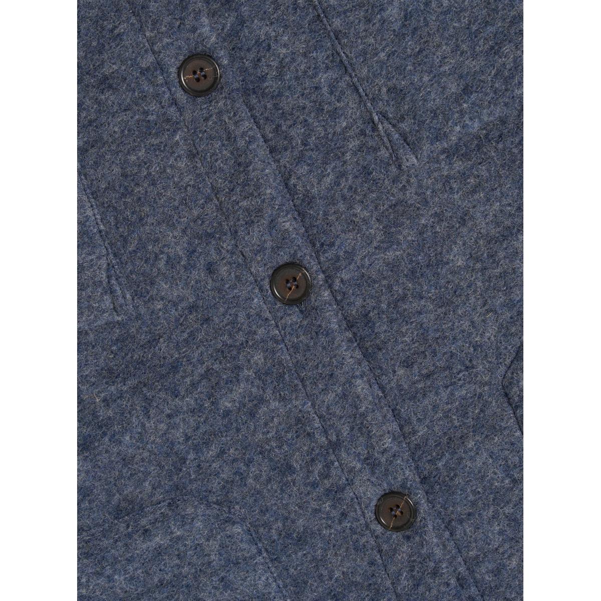 Cardigan Slate Blue Wool Fleece Cardigan