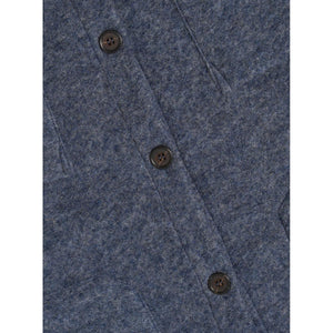Cardigan Slate Blue Wool Fleece Cardigan