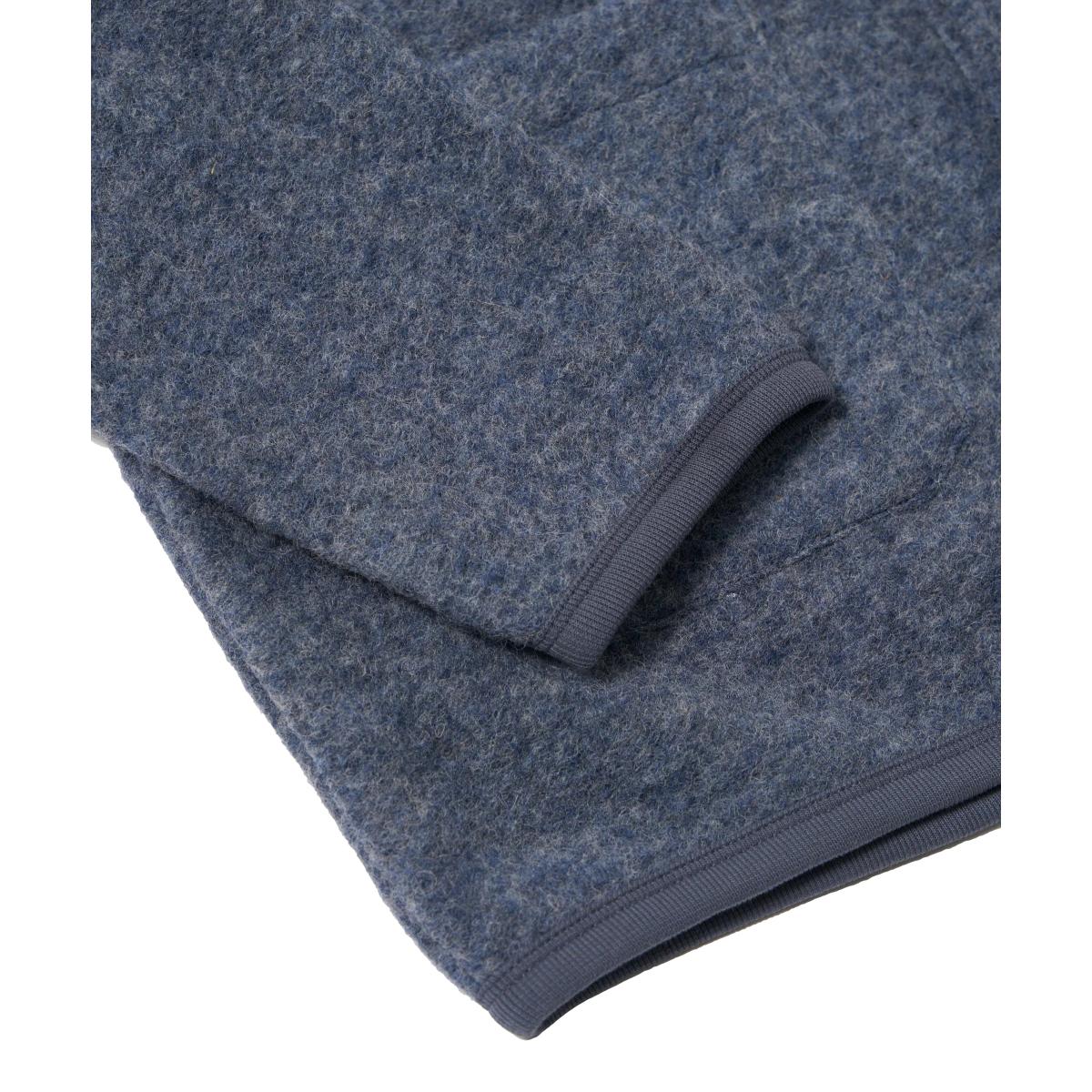 Cardigan Slate Blue Wool Fleece Cardigan