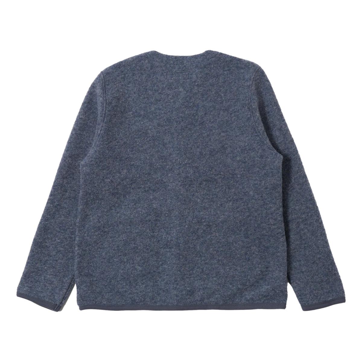 Cardigan Slate Blue Wool Fleece Cardigan