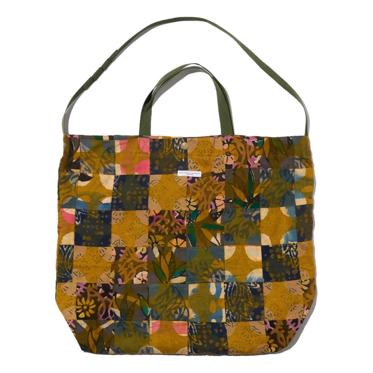Carry All Tote Olive Cotton Multi Pattern Patchwork - Tote