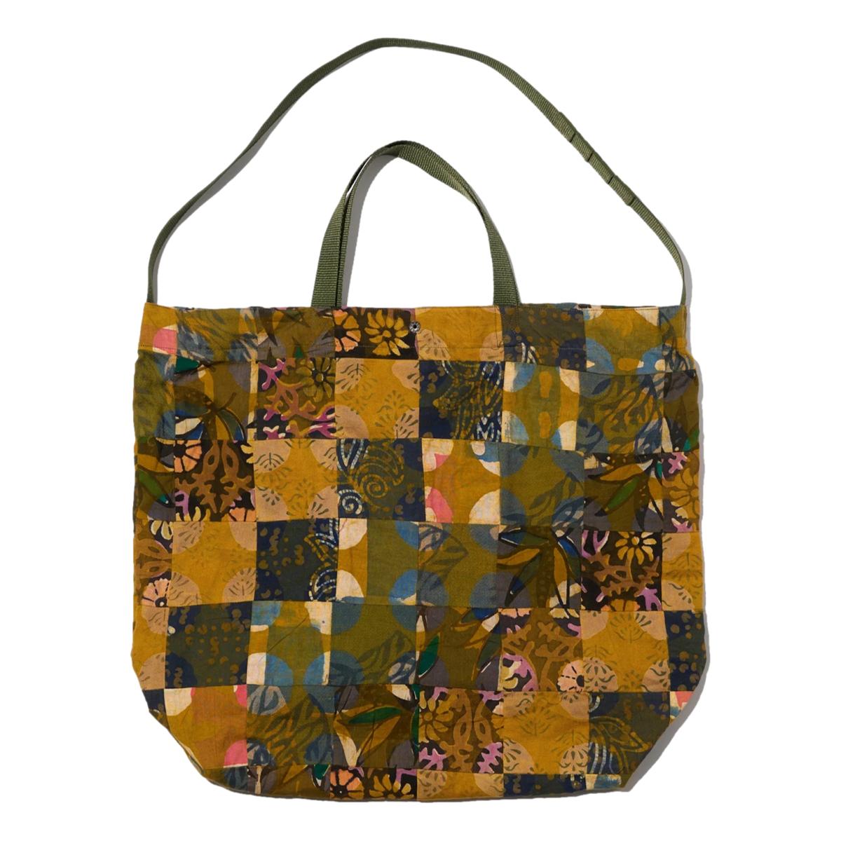 Carry All Tote Olive Cotton Multi Pattern Patchwork - Tote