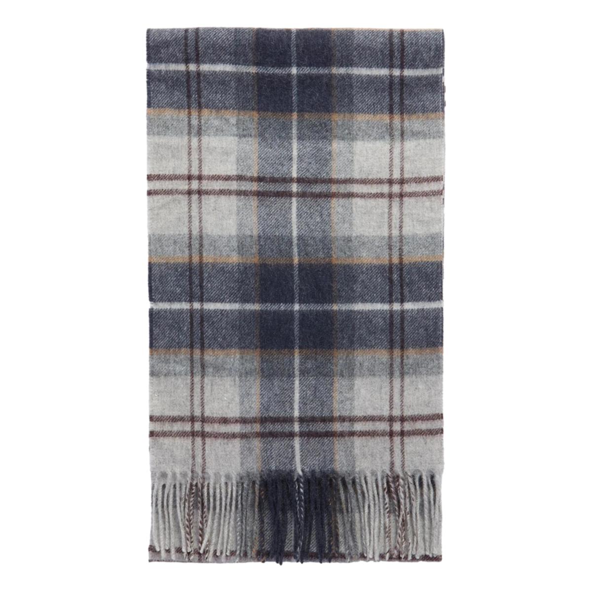 Cashmere Scarf Grey Midnight Tartan - Scarf
