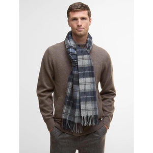 Cashmere Scarf Grey Midnight Tartan - Scarf