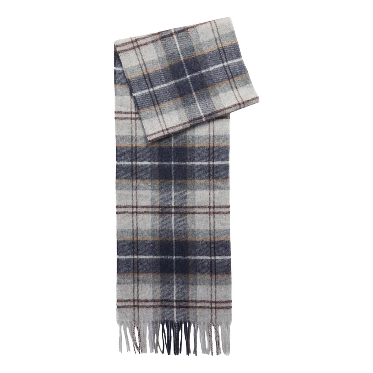 Cashmere Scarf Grey Midnight Tartan - Scarf